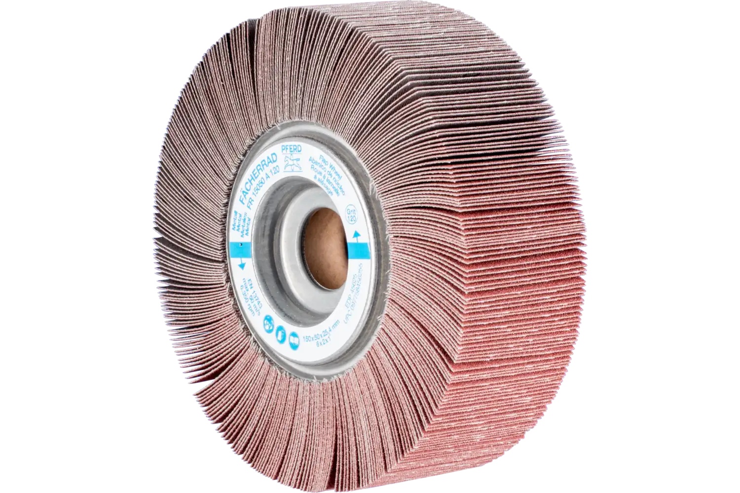 Picture of Pferd Unmounted Flap Wheel, 6" X 2, 1" Arbor, 120 Grit, Aluminum Oxide